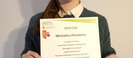 III miejsce dla Michaliny Olszewskiej w Powiatowym Konkursie Plastycznym 